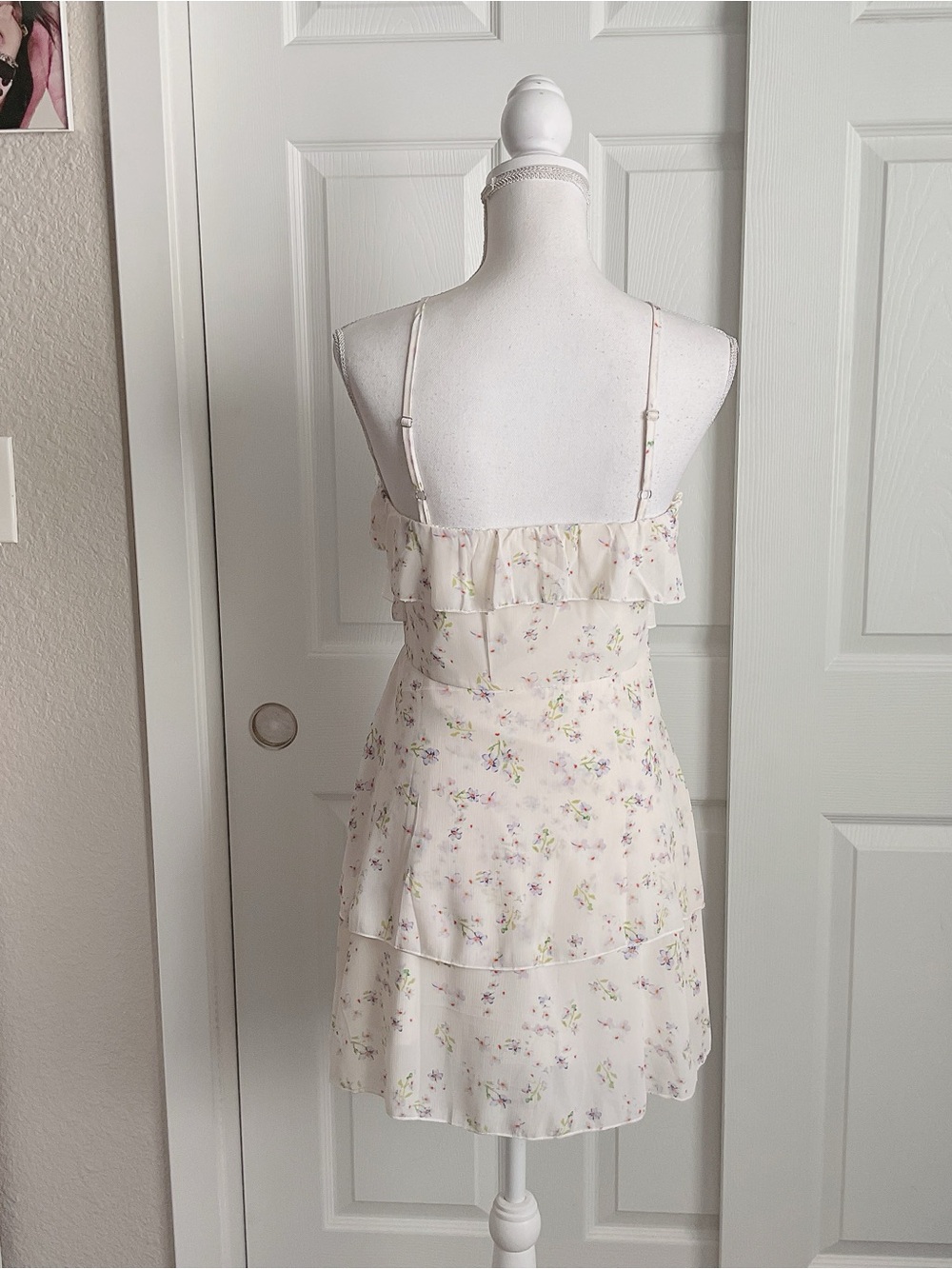 Cream Floral Ruffle Sundress - Picture 5 of 6